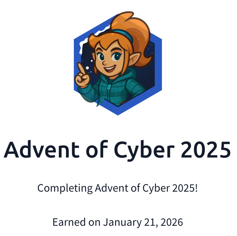 Advent of Cyber 2025 Badge
