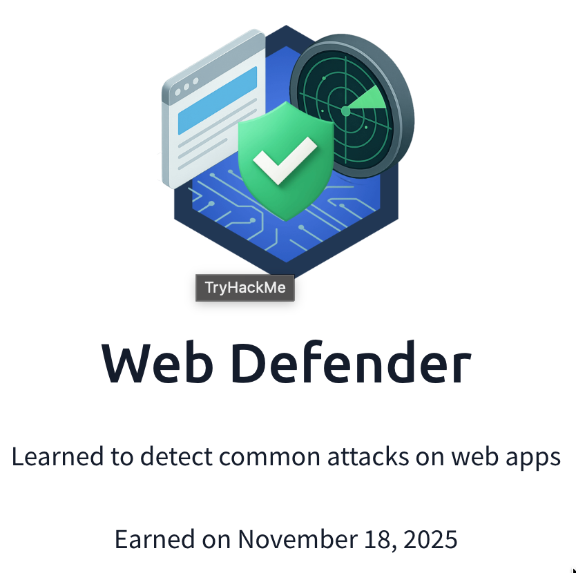 Web Defender Badge
