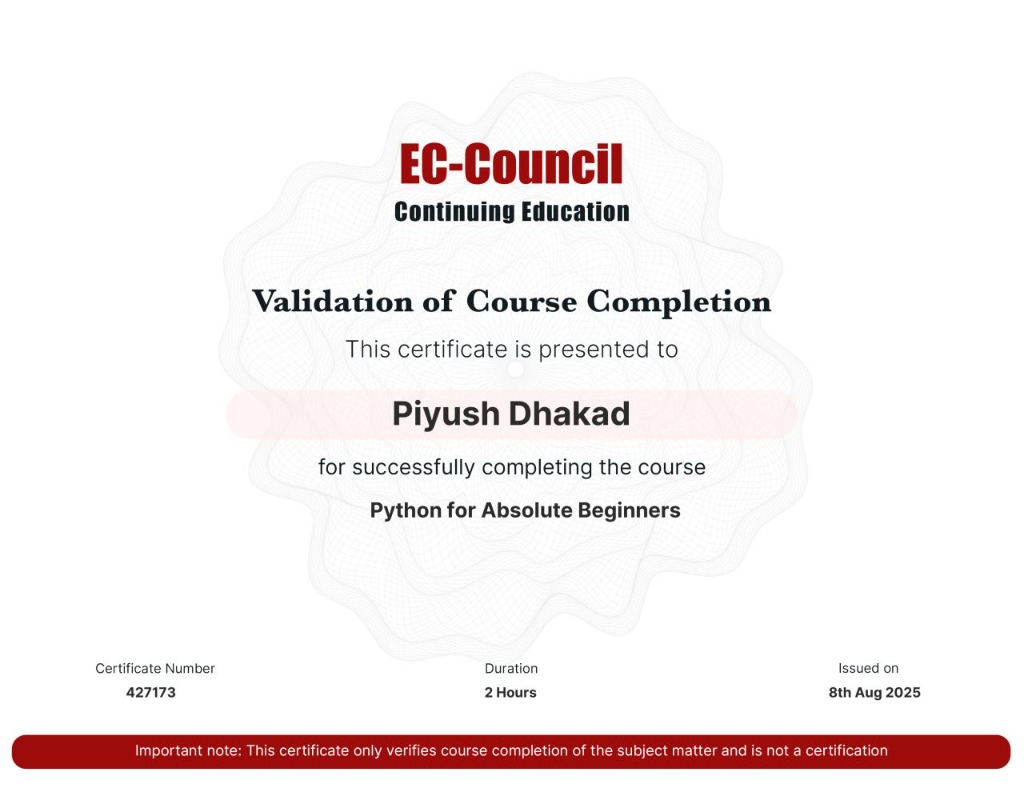 EC-Council Python Certificate