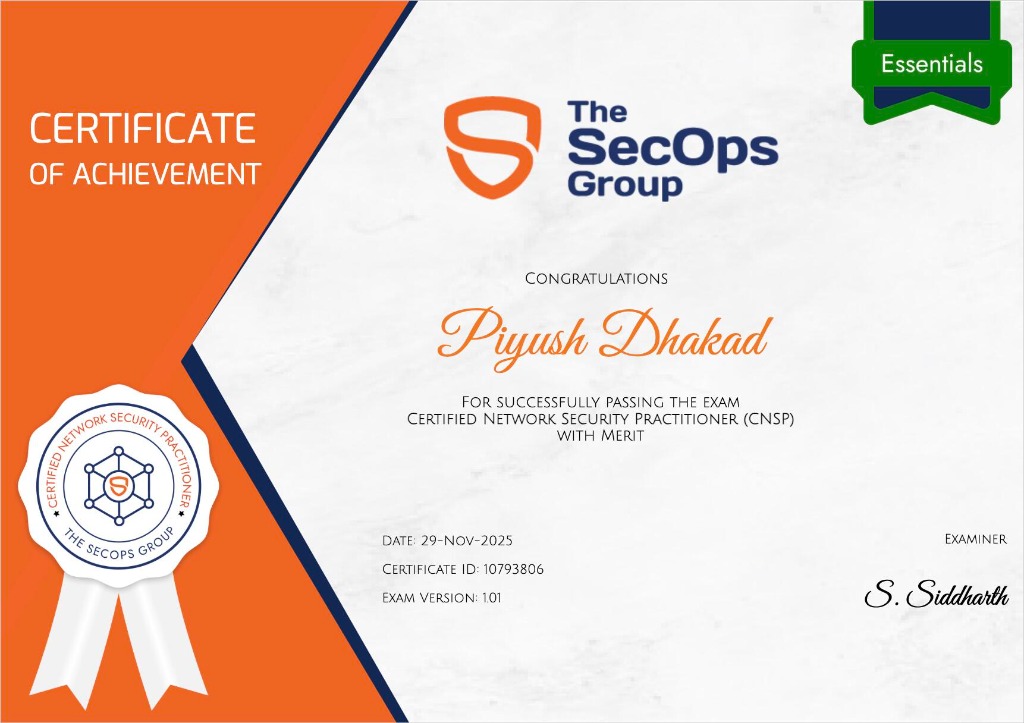 CNSP Certificate