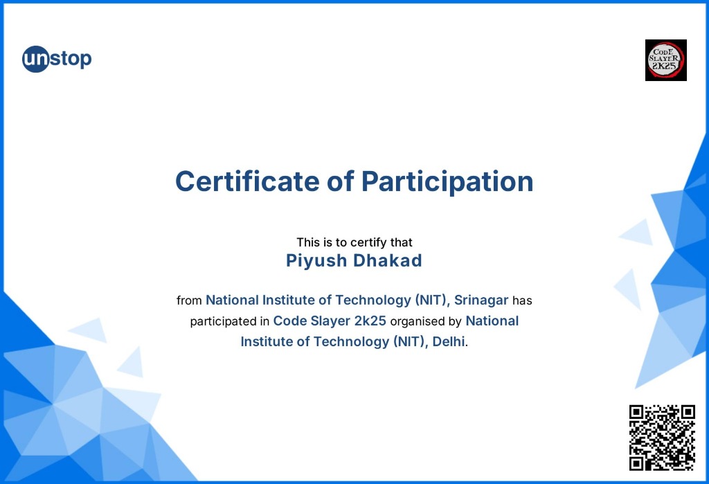 Code Slayer Certificate
