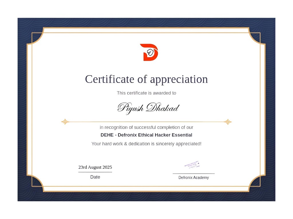 DEHE Certificate