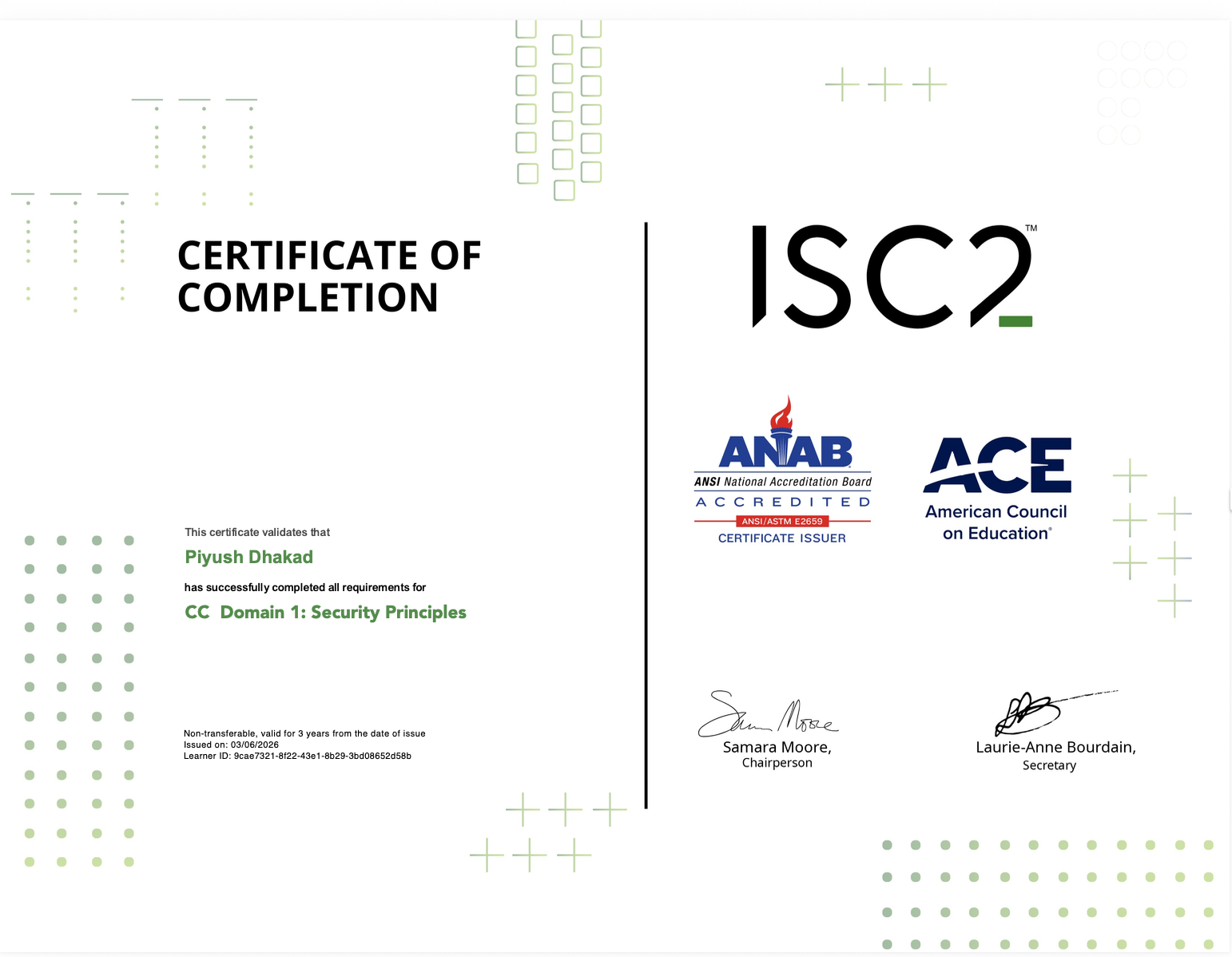 ISC2 CC Domain 1 Security Principles