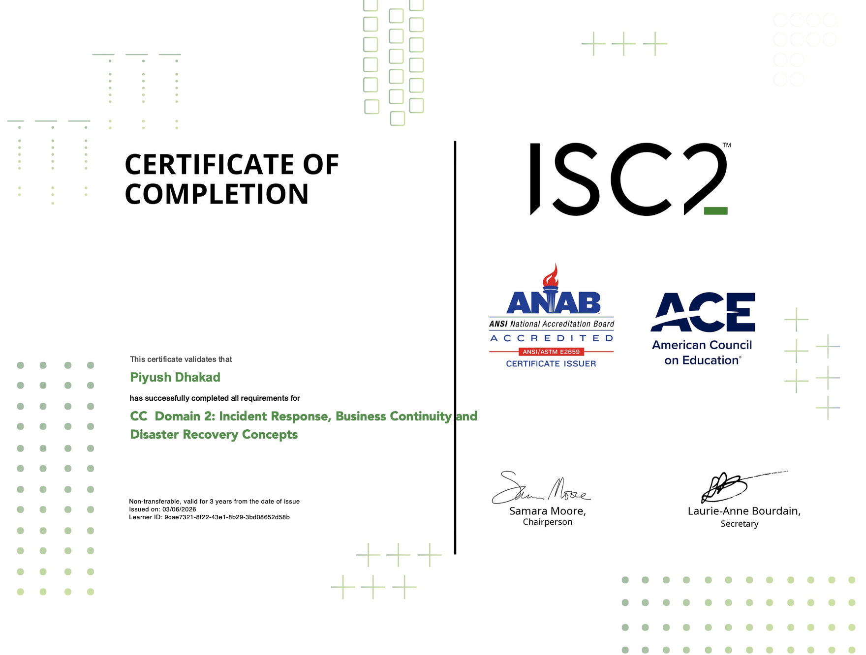ISC2 CC Domain 2 Incident Response and Disaster Recovery