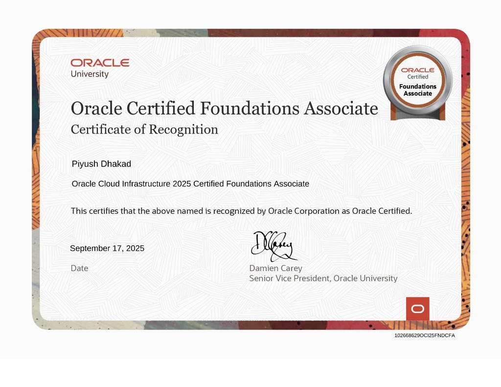 Oracle Cloud Certificate